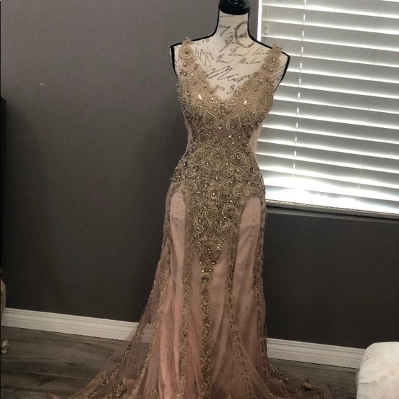 Rose gold formal dress - Picture 2 of 3